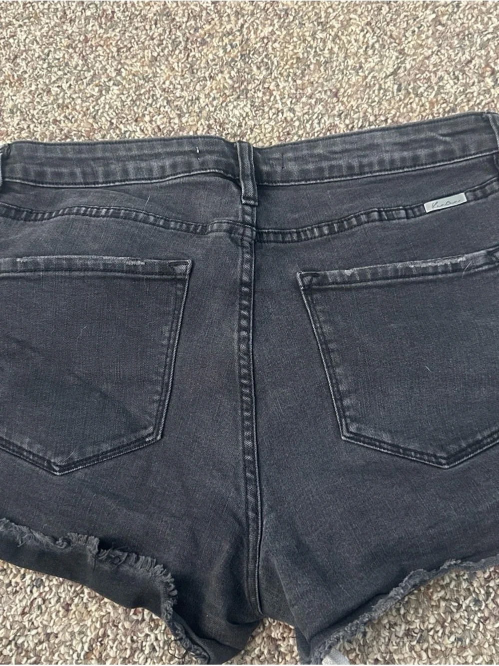 KanCan Black Washed Distressed Denim Shorts